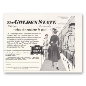1957 Rock Island Lines Print Ad | Golden State