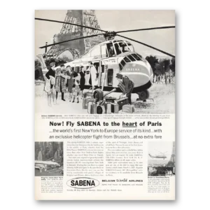 1957 Sabena Airlines Print Ad | Heart Paris