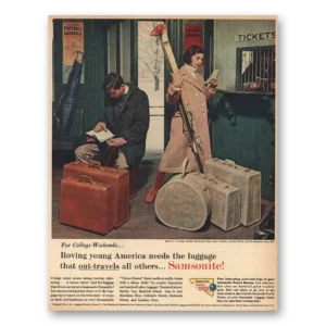 1957 Samsonite Luggage Print Ad | Roving Young America