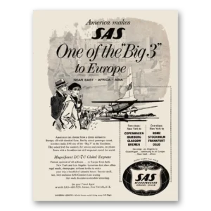 1957 SAS Scandinavian Airlines Print Ad | One Big 3