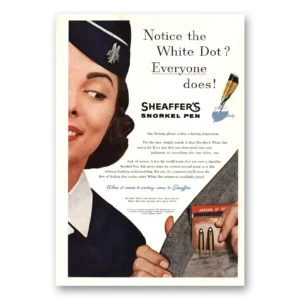 1957 Sheaffers Snorkel Pen Print Ad | White Dot