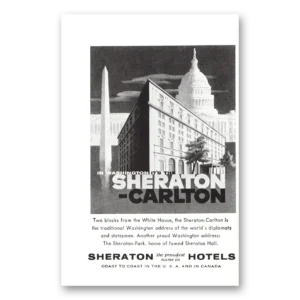 1957 Sheraton Carlton Hotel Print Ad | Washington Dc