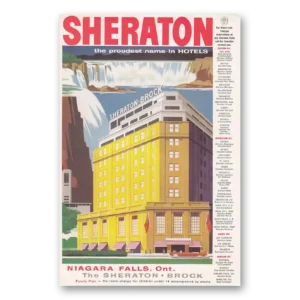 1957 Sheraton Brock Hotel Print Ad | Niagara Falls