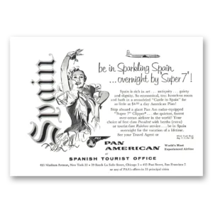 1957 Pan Am Print Ad | Sparkling Spain