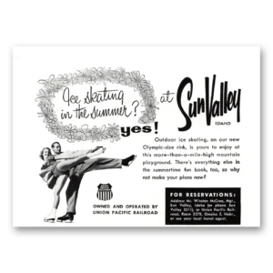 1957 Sun Valley Idaho Print Ad | Ice Skating