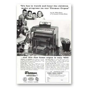1957 Thomas Organs Print Ad | William Rogers