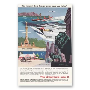 1957 United Aircraft Print Ad | Famous Places