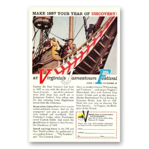 1957 Virginia Print Ad | Jamestown Festival