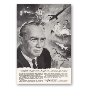 1957 Vought Aircraft Print Ad | Vought Engineer