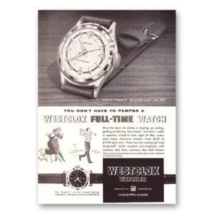 1957 Westclox Watches Print Ad | Full Time Watch