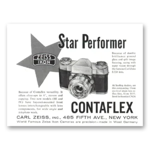 1957 Zeiss Ikon Contaflex Camera Print Ad | Star Performer