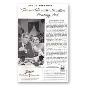 1957 Zenith Hearing Aid Print Ad | Most Attractive
