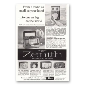 1957 Zenith Radio Print Ad | Royal 500