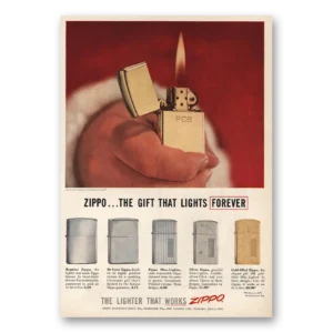 1957 Zippo Lighter Print Ad | Lights Forever