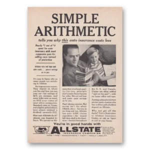 1958 Allstate Insurance Print Ad | Simple Arithmetic