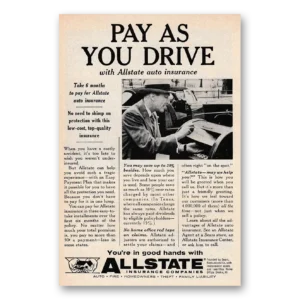 1958 Allstate Insurance Print Ad | Pay As You Drive
