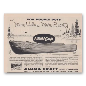1956 Aluma Craft Boat Company Print Ad | Double Duty