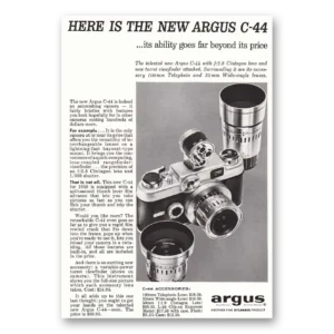 1958 Argus Camera Print Ad | Beyond Its Price