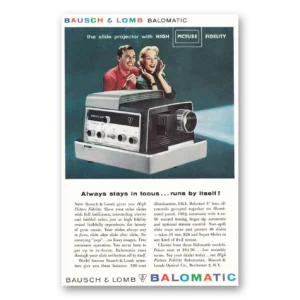 1958 Bausch & Lomb Balomatic Print Ad | Picture Fidelity