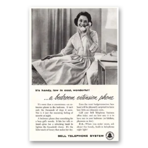 1958 Bell Telephone Print Ad | Handy Bedroom