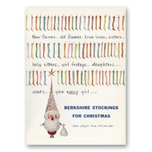1958 Berkshire Stockings Print Ad | New Flames