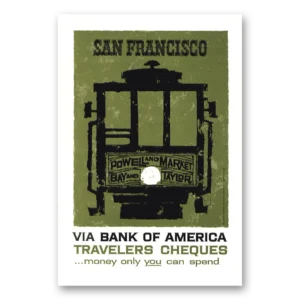1958 Bank of America Travelers Cheques Print Ad | San Francisco