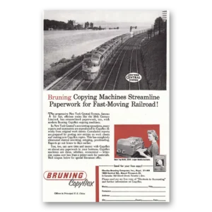 1958 Bruning Copyflex Print Ad | Railroad
