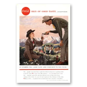 1958 Coca Cola Print Ad | Wyoming Too Cowboy Hats