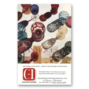 1958 Champion Coated Papers Print Ad | Antiques