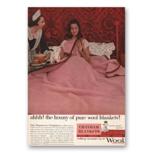 1958 Chatham Blankets Print Ad | Ahh Luxury