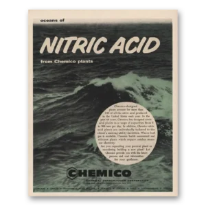 1958 Chemico Print Ad | Nitric Acid