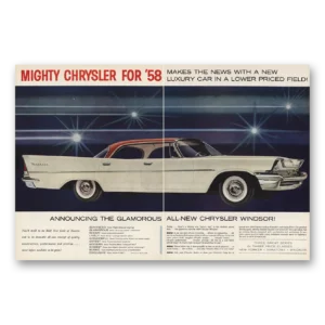 1958 Chrysler Windsor Print Ad | Mighty Glamorous