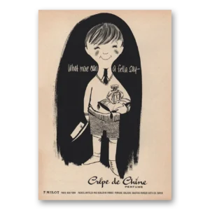1958 Crepe de Chine Perfume Print Ad | Fella Say