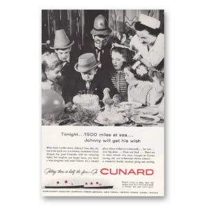 1958 Cunard Print Ad | Johnny