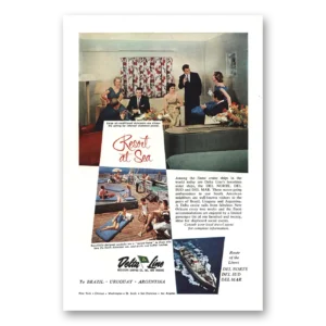 1958 Delta Line Print Ad | Informal Shipboard