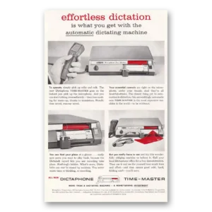 1958 Dictaphone Print Ad | Effortless Dictation