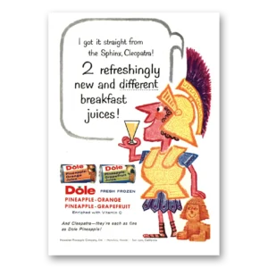 1958 Dole Pineapple Juice Print Ad | Sphinx Cleopatra