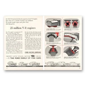 1958 Ford Motor Company Print Ad | Million V8 Engines