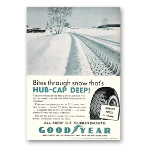 1958 Goodyear Tires Print Ad | Hub Cap Deep
