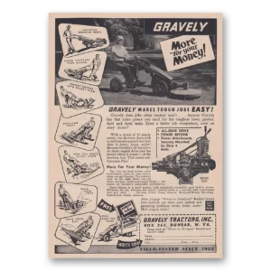 1958 Gravely Tractors Print Ad | Your Money