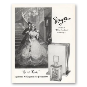 1958 Great Lady Perfume Print Ad | White Shoulders