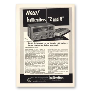 1958 Hallicrafters Print Ad | Complete Two Six Meter Radio Station