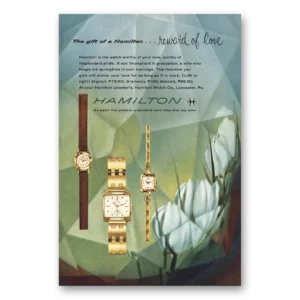 1958 Hamilton Watch Print Ad | Mignon Gramercy