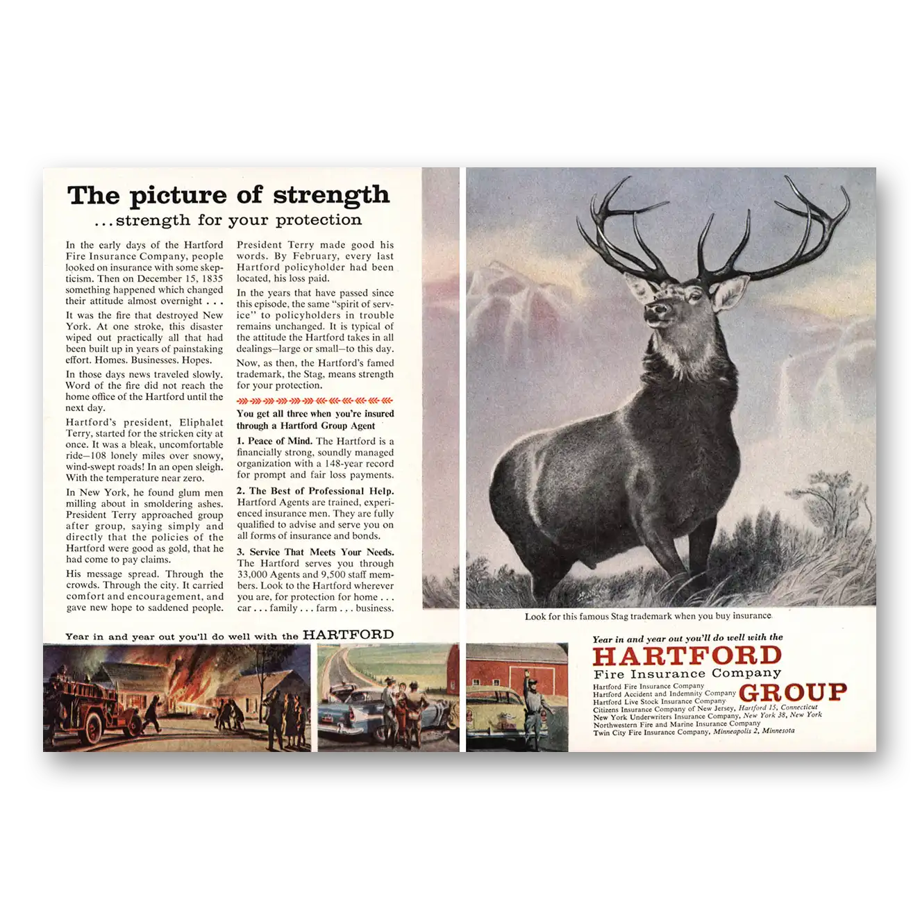 1958 Hartford Insurance Print Ad | Group Picture