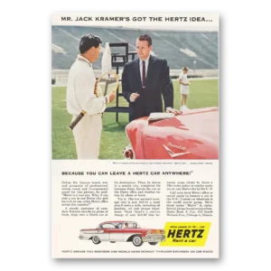1958 Hertz Rent a Car Print Ad | Jack Kramer