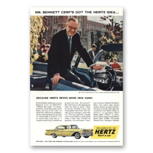 1958 Hertz Rent a Car Print Ad | Bennett Cerf