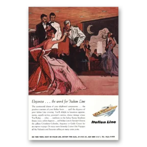 1958 Italian Line Print Ad | Eleganza