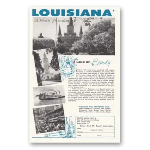 1958 Louisiana Print Ad | Land Beauty