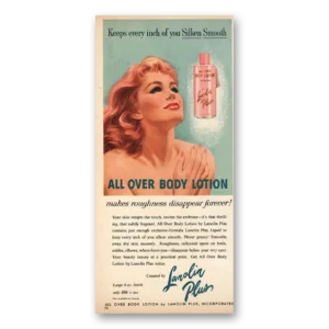 1958 Lanolin Plus Body Lotion Print Ad | Silken Smooth