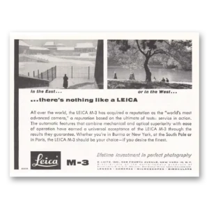1958 Leica Cameras Print Ad | East West